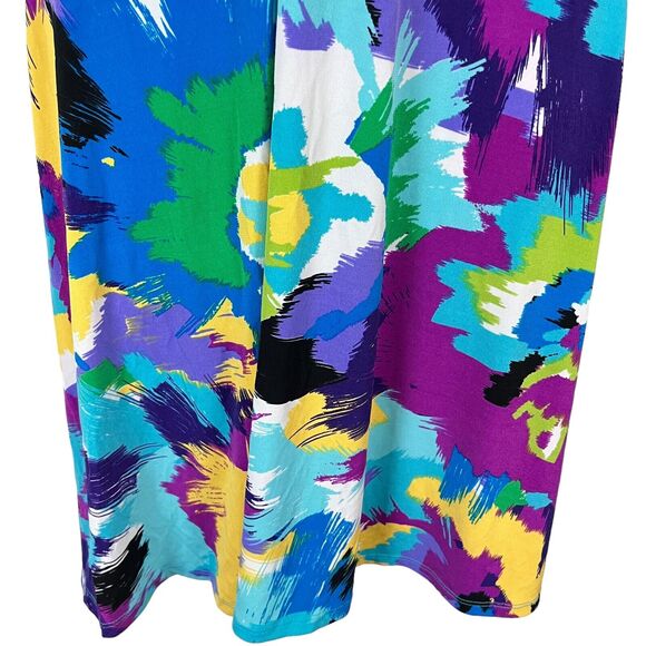Sandra Darren Womens Colorful Jersey Knit Stretch Sleeveless Fit Flare Dress 10 - Picture 5 of 16